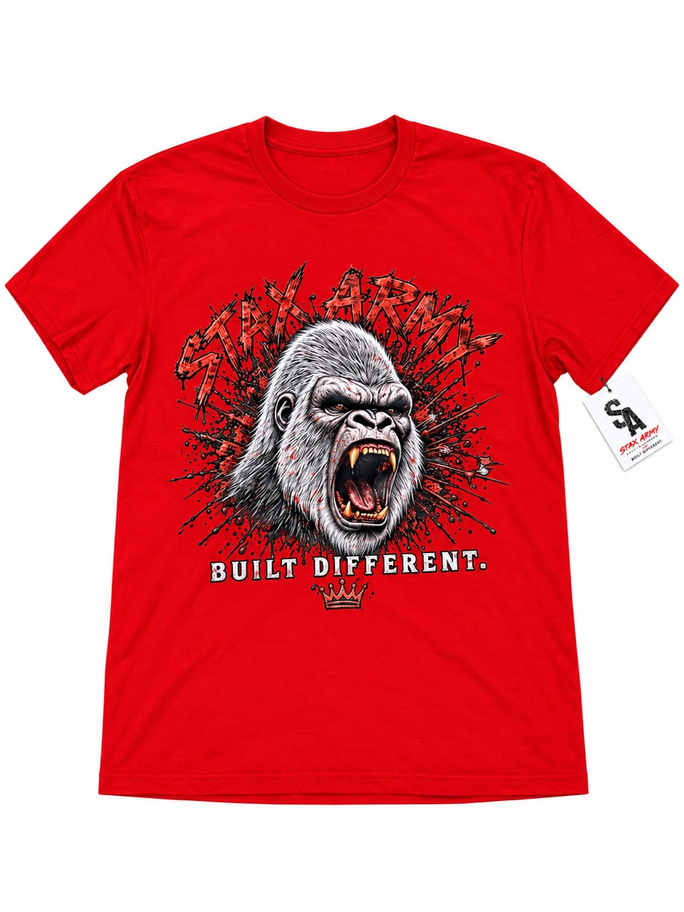 Gorilla Built Different Red T-Shirt