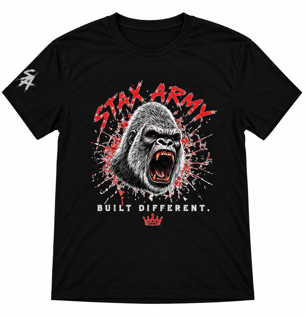 Gorilla Built Different Black T-Shirt