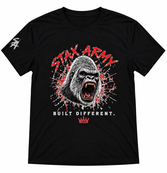 Gorilla Built Different Black T-Shirt