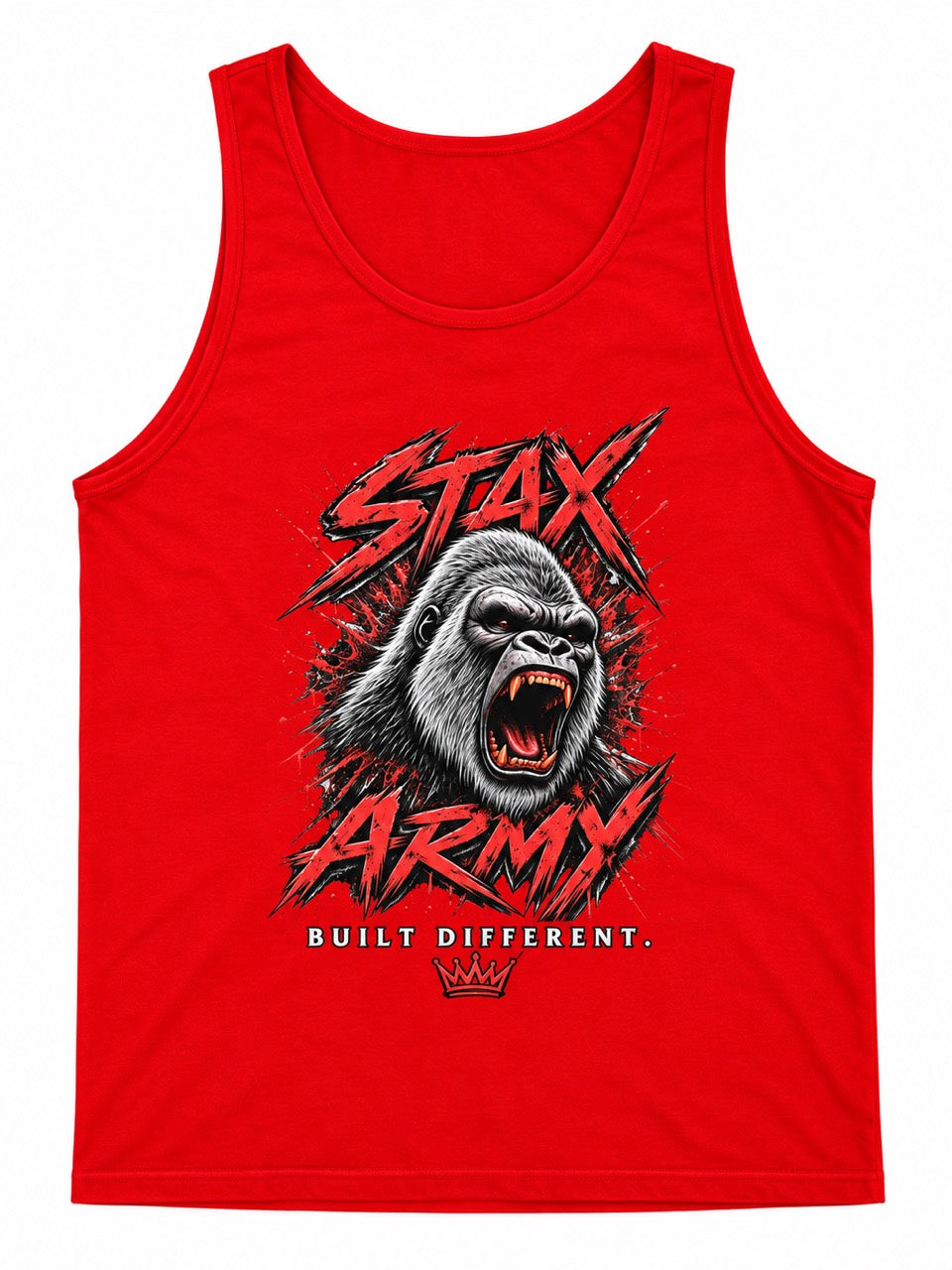 Gorilla Built Different Red Tank Top